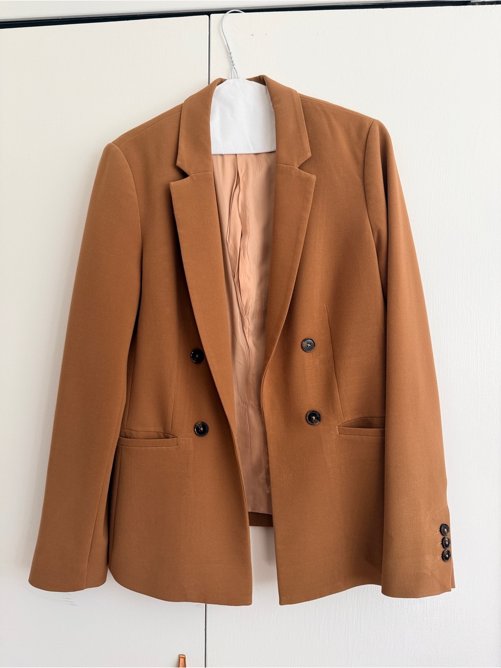 RW&CO Camel Double-Breasted Blazer size 10
